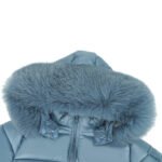 Baby Puffer Jacket with Oversized detachable Faux Fur Hood-Mountain Spring Blue - Image 3
