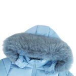 Baby Puffer Jacket with Oversized detachable Faux Fur Hood-Airy Blue - Image 5