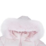 Baby Puffer Jacket with Oversized detachable Faux Fur Hood-Baby Pink - Image 3