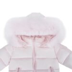Baby Puffer Jacket with Oversized detachable Faux Fur Hood-Baby Pink - Image 4