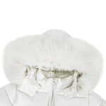 Baby Puffer Jacket with Oversized detachable Faux Fur Hood-Cream - Image 3