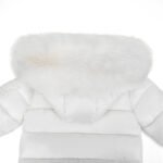 Baby Puffer Jacket with Oversized detachable Faux Fur Hood-Cream - Image 5