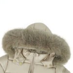 Baby Puffer Jacket with Oversized detachable Faux Fur Hood-Irish Cream - Image 4