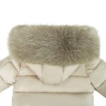 Baby Puffer Jacket with Oversized detachable Faux Fur Hood-Irish Cream - Image 5