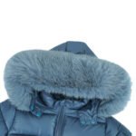 Baby Puffer Jacket with Oversized detachable Faux Fur Hood-Navy Blue - Image 4