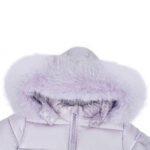 Baby Puffer Jacket with Oversized detachable Faux Fur Hood-Pastel Lilac - Image 3