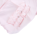 Luxury Baby Girl Baby Pink Puffer Coat with Oversized Faux Fur Hood, Satin Bow & Diamanté Pocket Details – Warm Winter Jacket EvaBella EB-9702-S - Image 3