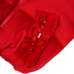 Luxury Baby Girl Red Puffer Coat with Oversized Faux Fur Hood, Satin Bow & Diamanté Pocket Details – Warm Winter Jacket EvaBella EB-9702-S - Image 3