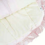 Luxury Baby Girl Puffer Cape with Oversized Faux Fur Hood, Pearl & Diamanté Tulle Trims, Satin Bows – Warm Winter Coat EvaBella EB-9705-S - Image 4