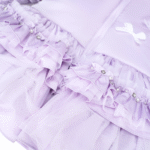 Luxury Pastel Lilac Puffer Coat with Oversized Faux Fur Hood, Layered Tulle Skirt & Pearl Diamanté Details – Cozy Winter Jacket for Girls EB-9708-S - Image 3