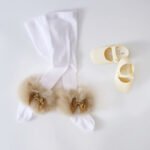 EvaBella Signature Ribbed Tights with Detachable Fur Trim– EB-9501-IrishCream