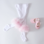 EvaBella Winter Ribbed Tights with Detachable Fur Trim– EB-9501-BabyPink - Image 2
