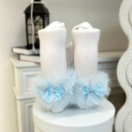 EvaBella Signature Ribbed Tights with Detachable Fur Trim– EB-9501-BabyBlue - Image 5