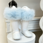 EvaBella Signature Ribbed Tights with Detachable Fur Trim– EB-9501-BabyBlue - Image 6