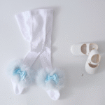 EvaBella Signature Ribbed Tights with Detachable Fur Trim– EB-9501-BabyBlue