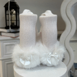 EvaBella Signature Ribbed Tights with Detachable Fur Trim– EB-9501-White - Image 5