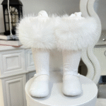 EvaBella Signature Ribbed Tights with Detachable Fur Trim– EB-9501-White - Image 6