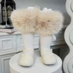 EvaBella Signature Ribbed Tights with Detachable Fur Trim– EB-9501-IrishCream - Image 9