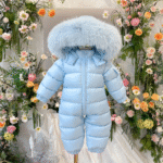 EvaBella Signature Winter Snowsuit with Detachable Skirt-EB-9803–BabyBlue - Image 3