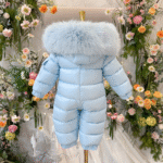 EvaBella Signature Winter Snowsuit with Detachable Skirt-EB-9803–BabyBlue - Image 4