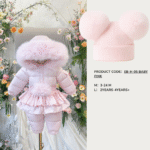 EvaBella Signature Winter Snowsuit with Detachable Skirt-EB-9802–BabyPink - Image 5