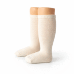 EvaBella Cream Classic Unisex Knee-High Socks Plain Knit - OEKO-TEX® Standard 100 Certified-EB-9502 Cream