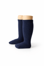 EvaBella Navy Classic Unisex Knee-High Socks Plain Knit - OEKO-TEX® Standard 100 Certified-EB-9502 NavyBlue
