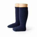 EvaBella Navy Classic Unisex Knee-High Socks Plain Knit - OEKO-TEX® Standard 100 Certified-EB-9502 NavyBlue