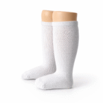 EvaBella White Classic Unisex Knee-High Socks Plain Knit - OEKO-TEX® Standard 100 Certified-EB-9502 White