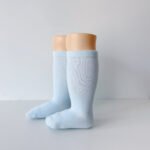 EvaBella Baby Blue Classic Unisex Knee-High Socks Plain Knit - OEKO-TEX® Standard 100 Certified-EB-9502 Baby Blue - Image 4
