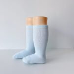 EvaBella Baby Blue Classic Unisex Knee-High Socks Plain Knit - OEKO-TEX® Standard 100 Certified-EB-9502 Baby Blue - Image 4