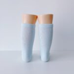 EvaBella Baby Blue Classic Unisex Knee-High Socks Plain Knit - OEKO-TEX® Standard 100 Certified-EB-9502 Baby Blue - Image 3