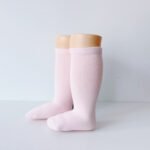EvaBella Baby Pink Classic Unisex Knee-High Socks Plain Knit - OEKO-TEX® Standard 100 Certified-EB-9502 Baby Pink - Image 4