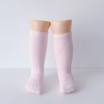 EvaBella Baby Pink Classic Unisex Knee-High Socks Plain Knit - OEKO-TEX® Standard 100 Certified-EB-9502 Baby Pink - Image 2