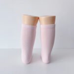 EvaBella Baby Pink Classic Unisex Knee-High Socks Plain Knit - OEKO-TEX® Standard 100 Certified-EB-9502 Baby Pink - Image 3