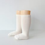 EvaBella Cream Classic Unisex Knee-High Socks Plain Knit - OEKO-TEX® Standard 100 Certified-EB-9502 Cream - Image 4
