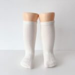EvaBella Cream Classic Unisex Knee-High Socks Plain Knit - OEKO-TEX® Standard 100 Certified-EB-9502 Cream - Image 2