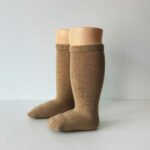 EvaBella Irish Cream Classic Unisex Knee-High Socks Plain Knit - OEKO-TEX® Standard 100 Certified-EB-9502 Irish Cream - Image 4