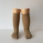 EvaBella Irish Cream Classic Unisex Knee-High Socks Plain Knit - OEKO-TEX® Standard 100 Certified-EB-9502 Irish Cream - Image 2