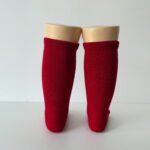 EvaBella Red Classic Unisex Knee-High Socks Plain Knit - OEKO-TEX® Standard 100 Certified-EB-9502 Red - Image 3