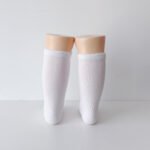 EvaBella White Classic Unisex Knee-High Socks Plain Knit - OEKO-TEX® Standard 100 Certified-EB-9502 White - Image 3