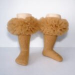 EvaBella Irish Cream Tutu Socks – Tulle Ruffle Frilled Trim Knee-High Socks-Plain Knit- OEKO-TEX® Standard 100 Certified-EB-9505 Irish Cream - Image 3