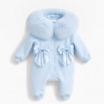 Pre-Order | Limited Stock | EvaBella Signature Faux Furhood All-In-One| EB-C-01 | Baby Blue