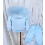 Pre-Order | Limited Stock | Signature Faux Furhood Double Bow Two-Piece Set | EB-C-02 | Baby Blue - Image 5
