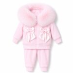 Pre-Order | Limited Stock | Signature Faux Furhood Double Bow Two-Piece Set | EB-C-02 | Baby Pink