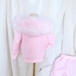Pre-Order | Limited Stock | Signature Faux Furhood Double Bow Two-Piece Set | EB-C-02 | Baby Pink - Image 5