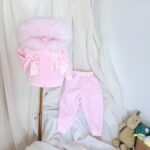 Pre-Order | Limited Stock | Signature Faux Furhood Double Bow Two-Piece Set | EB-C-02 | Baby Pink - Image 6
