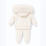 Pre-Order | Limited Stock | Signature Faux Furhood Double Bow Two-Piece Set | EB-C-02 | Cream - Image 2
