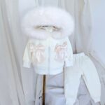 Pre-Order | Limited Stock | Signature Faux Furhood Double Bow Two-Piece Set | EB-C-02 | Cream - Image 3