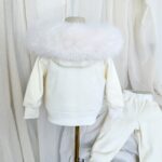 Pre-Order | Limited Stock | Signature Faux Furhood Double Bow Two-Piece Set | EB-C-02 | Cream - Image 4
